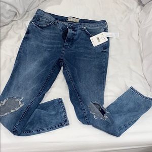 Free people distressed skinny jeans